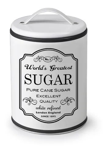 Bote Metálico Para Azucar Con Asa Redondo Blanco Marca Ibili 1 Bote Metálico Para Azucar Con Asa Redondo Blanco Marca Ibili