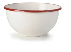Bowl O Tazón De Peltre Blanco Con Rojo 20 Cm Marca Ibili