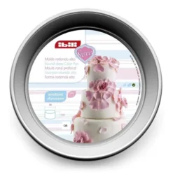 Molde Pastel Redondo Alto Aluminio (25x7.6cm) Marca Ibili