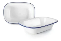 Fuente Rectangular Honda Peltre Blanco 20 Cm Marca Ibili