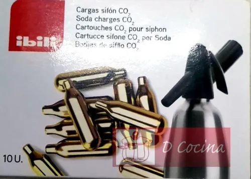 Cargas De Co2 Para Sifones De Soda (10 Pzas) Marca Ibili 2 Cargas De Co2 Para Sifones De Soda (10 Pzas) Marca Ibili – Image 2