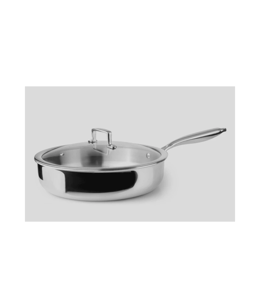 SARTÉN GUISERA CON TAPA TRIPLY NATURAL 24CM IBILI 653024 1 SARTÉN GUISERA CON TAPA TRIPLY NATURAL 24CM IBILI 653024