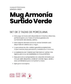 SET MUG ARMONIA VERDE 0,36 LITROS IBILI 692002 -Default Template 4 set mug armonia verde 036 litros ibili 692002 2