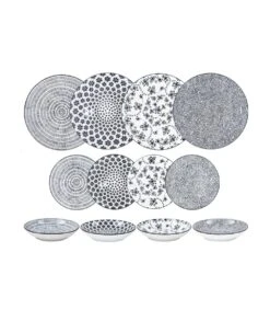 VAJILLA 12 PIEZAS ARMONIA NEGRA IBILI 691701